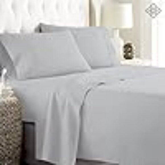 BIOWEAVES 100% Organic Cotton Sheet Set | Queen Size | Light Grey | NIB - Picture 4 of 5